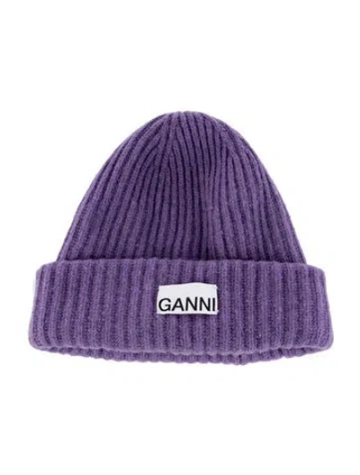Pre-owned Ganni Beanie In Purple