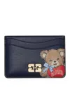 Ganni Women Bou Cards Holder With Poodle In Blue