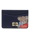 Ganni Women Bou Cards Holder With Poodle In Blue