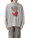 Ganni Bear Print Hooded Sweatshirt