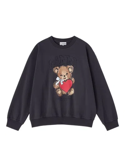 Ganni Bear Organic Cotton Sweater In Black