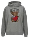 Ganni Bear Print Hooded Sweatshirt