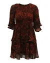 Ganni Beaumont Mini Dress In Floral Print Viscose In Multi