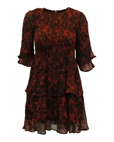 Ganni Beaumont Mini Dress In Floral Print Viscose In Multi