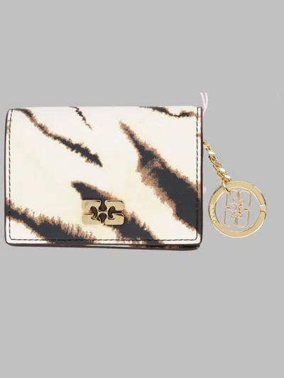 Ganni Bou Card Case In Animal Print