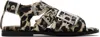 Ganni Feminine Buckle Flat Strap Sandals Leopard In 943 Leopard