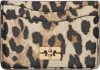 Ganni Beige & Black Leopard Printed Bou Card Holder In Leopard