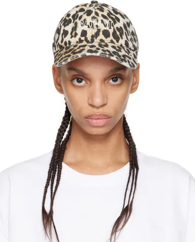 GANNI BEIGE & BLACK PRINT CAP