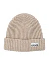 Ganni Beige Beanie In Neutral