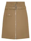 Ganni Camel-colored Cotton Utilitarian Midi Skirt