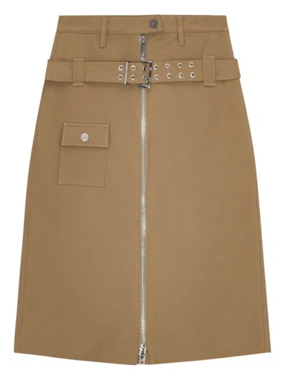 GANNI BEIGE BELTED SKIRT