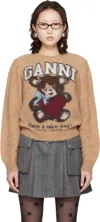Ganni Printed Alpaca Wool Blend Sweater In Neutral