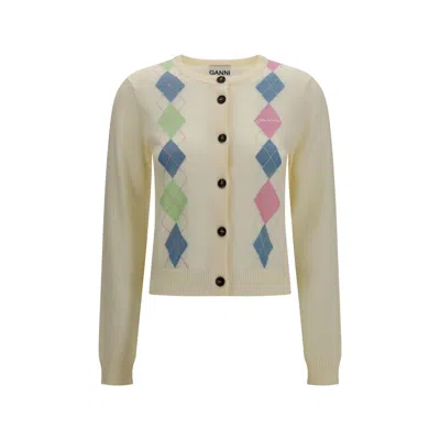 GANNI BEIGE COTTON CARDIGAN