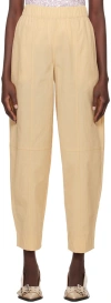 Ganni Beige Curve Trousers In 883 Safari