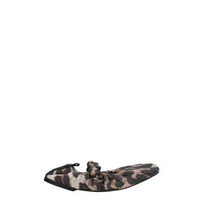Ganni Beige Fabric Ballet Flat In Sand