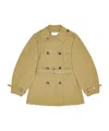 Ganni Beige Midi Double-breasted Trench Coat In Brown