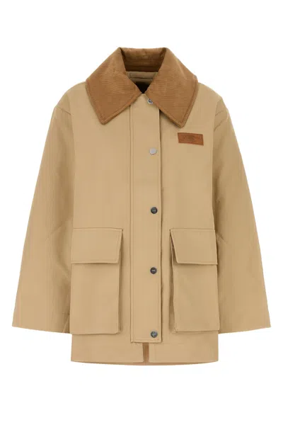 GANNI GANNI BEIGE JERSEY JACKET
