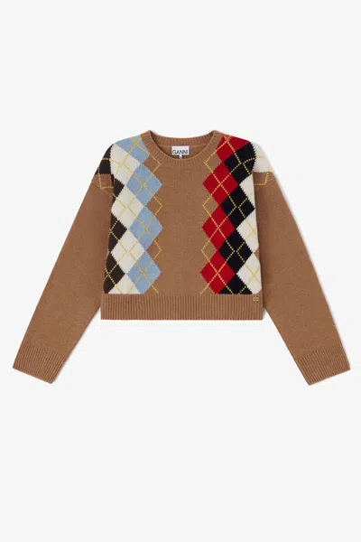 Ganni Beige Jumper In Sand
