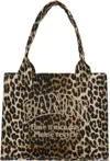 Ganni Leopard Large Canvas Tote Bag In 943 Leopard
