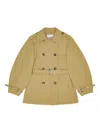Ganni Beige Midi Double-breasted Trench Coat