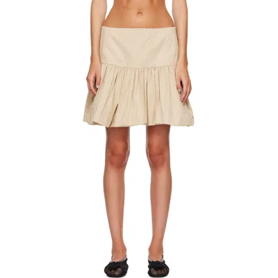 Ganni Beige Natural Suiting Stripe Miniskirt In Multi