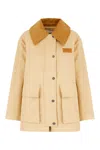 Ganni Beige Recycled Polyester Jacket In Neutral