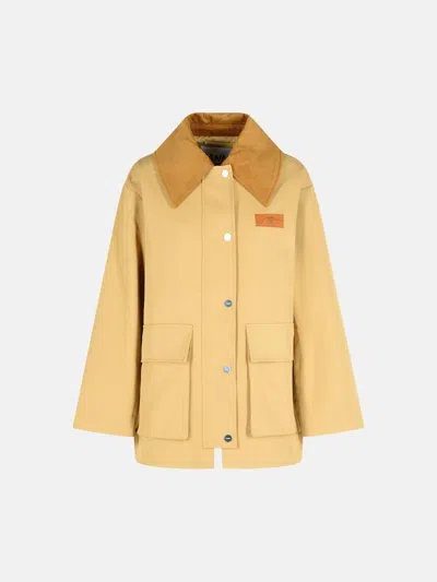 Ganni Beige Recycled Polyester Jacket In Sand