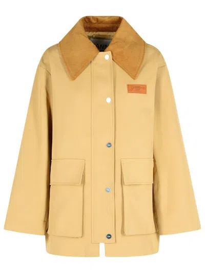 Ganni Beige Recycled Polyester Jacket In Neutral