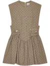Ganni Flock Check Suiting Corset Mini Dress In Beige