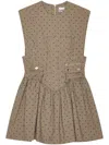 Ganni Beige Short Dress With Polka Dots In Brown