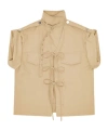 Ganni Beige Stretch Cotton Blouse In Neutral