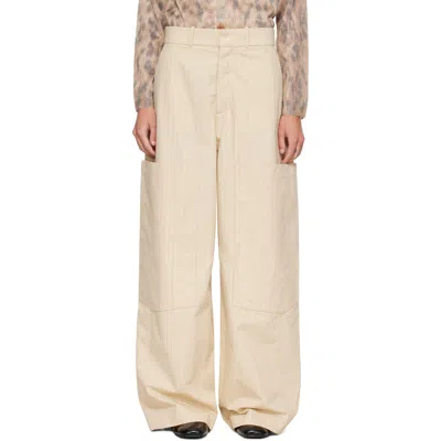 Ganni Beige Suiting Trousers In 031 Summer Sand