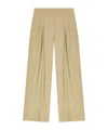 Ganni Beige Twill Suiting Mid Waist Trousers In Nude