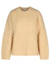 Ganni Beige Wool Blend Sweater Women In Beige