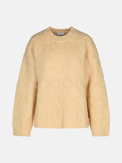 Ganni Beige Wool Blend Sweater