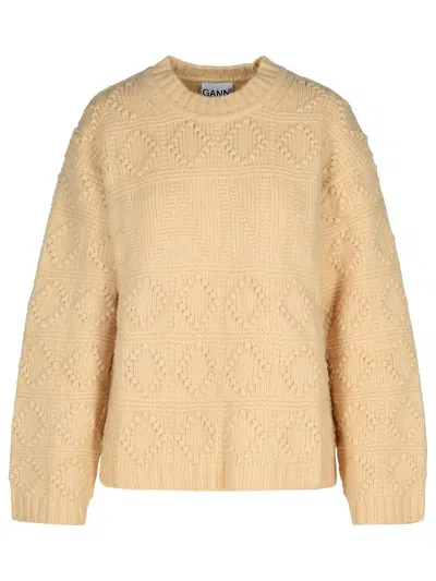 Ganni Beige Wool Blend Sweater Women