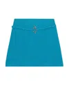 Ganni Recycled Wool Blend Twill Miniskirt In Blue