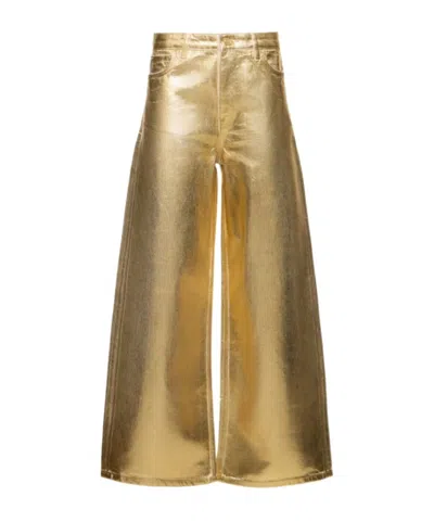 Ganni Jeans In Gold