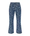 Ganni Blue Straight Tapestry Cropped Betzy Jeans In Blue