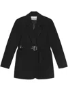 Ganni Black Bonded Crepe Blazer In Black