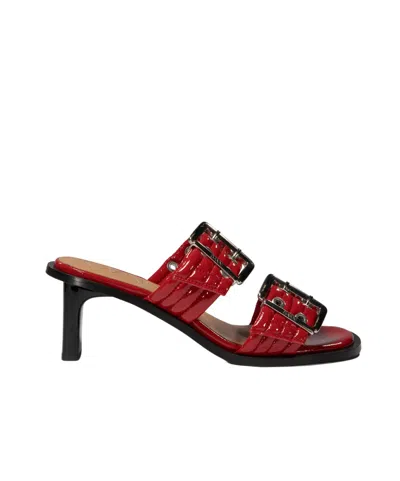 GANNI GANNI EYELET DETAILED BUCKLED MULES