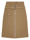 Ganni Camel-colored Cotton Utilitarian Midi Skirt