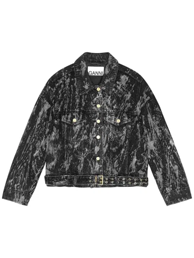 GANNI BELTED DENIM JACKET