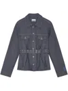 Ganni Heavy Twill Denim Short Jacket In Blue