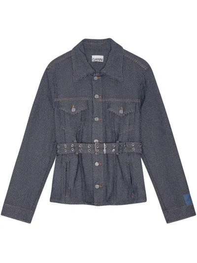 GANNI BELTED DENIM JACKET