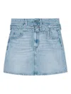 Ganni Soft Rigid Denim Mini Skirt Light Blue Stone