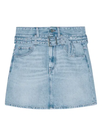 GANNI BELTED DENIM SKIRT