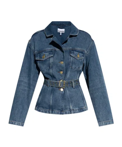 GANNI GANNI BELTED DENIM JACKET