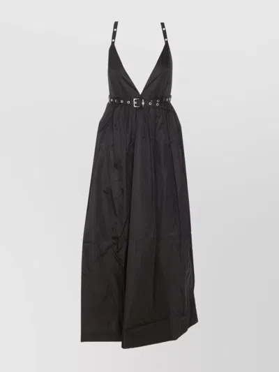 GANNI BELTED MAXI DRESS STUDDED STUDS
