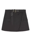 Ganni Black Pinstripe Mini Skirt